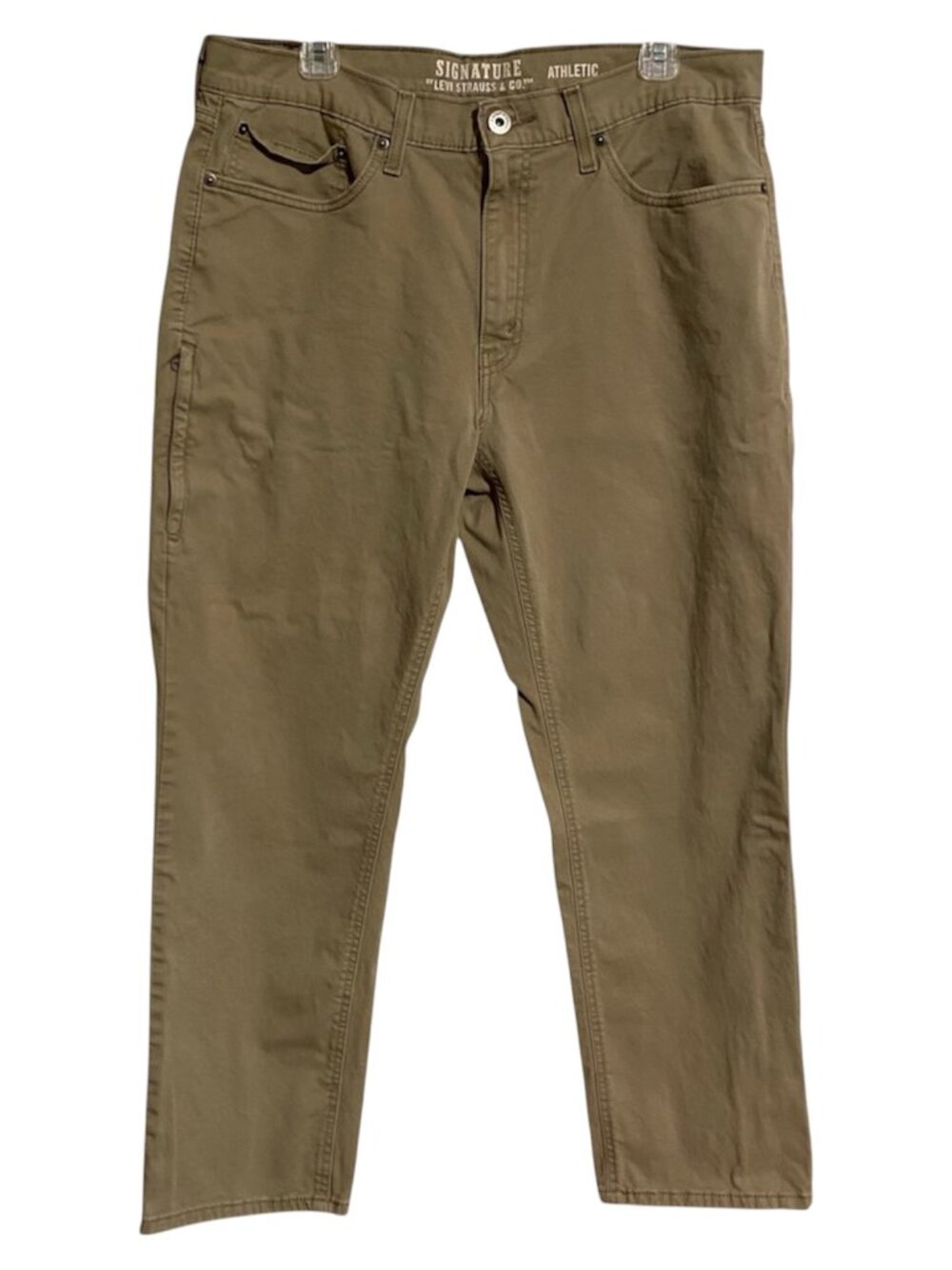 Signature by Levi Strauss & Co. Men's Khaki Athletic Pants Side Zipper 36x30